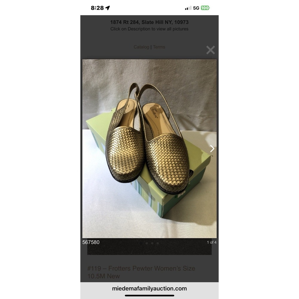 Trotters Pewter Woven Sling Pump Women's 10.5M  Leather Ballet Flats‎ Shoes